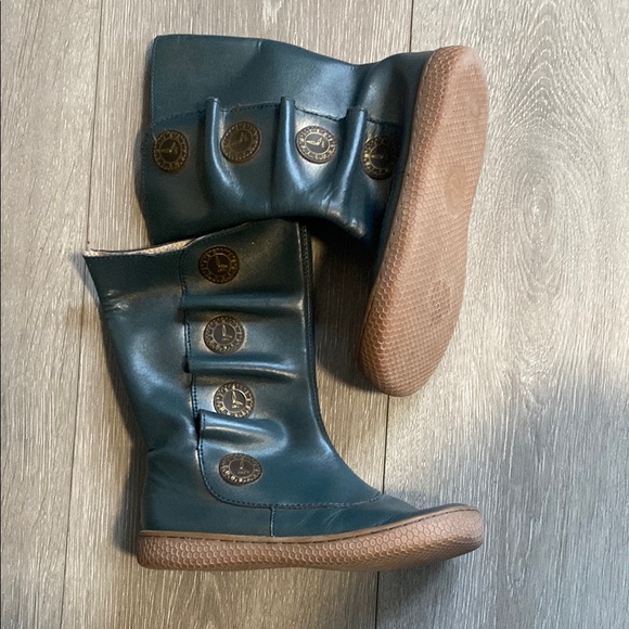 Livie & Luca Button Neve Tall Boot Sz 12 Girls Gray Leather Bootie Knee Zip Kids - Picture 5 of 5